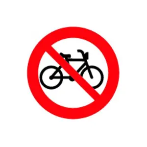 No Brand Bicycle Prohibited Warning Sticker, Diameter 10 cm