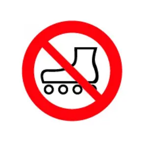 Prohibition Sticker Roller Skating Forbidden Diameter 10 cm