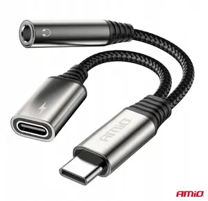 Адаптер-разветвитель Amio 04295 USB-C на USB-C и 3.5 мм разъем 10 см