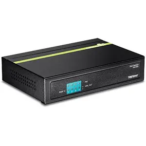 Trendnet TPE-S50 Unmanaged L2 Fast Ethernet Network Switch with 5 Ports, 4 PoE+ Ports, 31W PoE Budget, Metal Housing