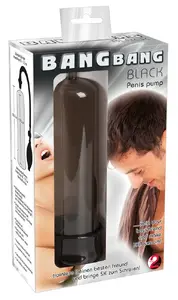 Помпа для пениса Bang Bang черная с прозрачным цилиндром, клапаном безопасности и гибким отверстием