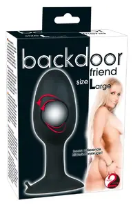 Silicone Butt Plug Backdoor Friend Large with Rotating Inner Ball and Suction Cup Stopper