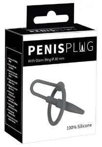 Penis Plug with Glans Ring Penisplug Urethral Toy Made of Silicone and Polyurethane