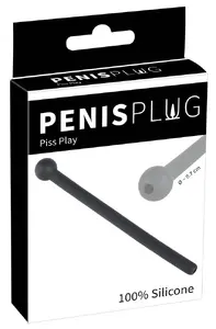 Penisplug Black Urethral Dilator Hollow Silicone Piss Play Toy