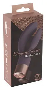 Elegant Series Double Vibe trusīša vibrators ar diviem motoriem, 10 vibrācijas režīmiem, ūdensizturīgu silikona korpusu un USB uzlādi