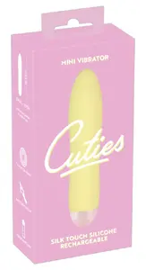 Желтый мини-вибратор Cuties с 7 режимами вибрации, перезаряжаемый через USB и водостойкий силиконовый дизайн