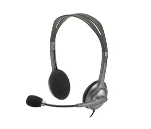 Logitech H110 Vadu Stereo Austiņas ar Mikrofonu Binaurālas Uzliekamas Birojam un Zvanu Centriem Pelēkas