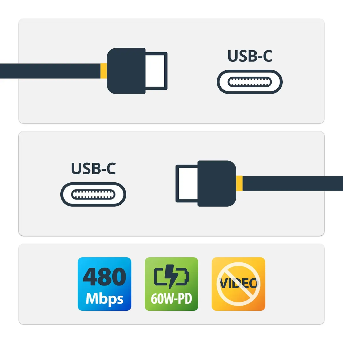 StarTech.com USB-C Charging Cable USB2CC1M Photo 2