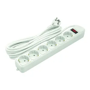 Extension cord 5m, 6 sockets, with switch