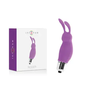 INTENSE FUN TOYS Rabbit Roger Lilac Ergonomic Stimulator Medical Silicone ABS 1 Speed 3 LR44 Batteries