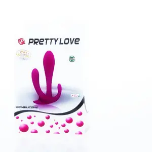 Вибратор для двойной стимуляции PRETTY LOVE Edgar с тройной функцией для вагинального, анального и клиторального использования из силикона