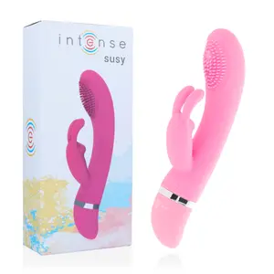INTENSE High Tech Susy oscilējošs trusīša vibrators rozā silikona 7 vibrācijas režīmi divi motori ūdensdrošs