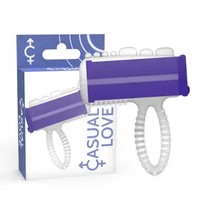 Вибратор Casual Love Ring Tongue Vibrating Purple с мощным мотором и управлением одной кнопкой