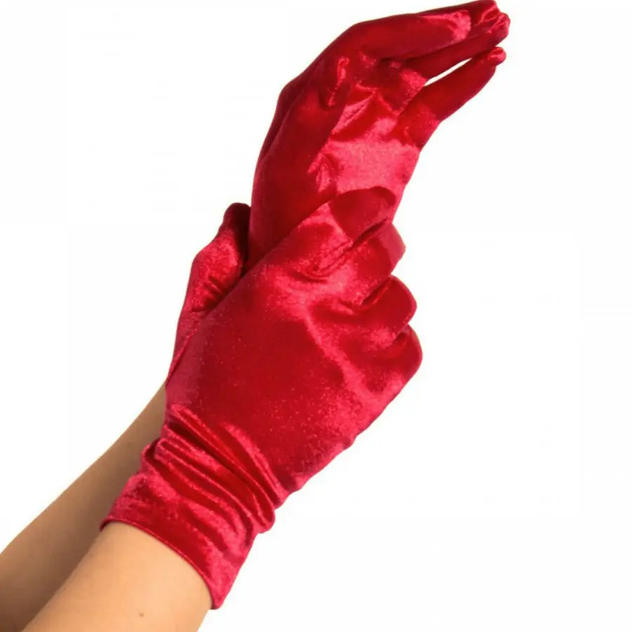 Leg Avenue Satīna cimdi Sarkani Īsi