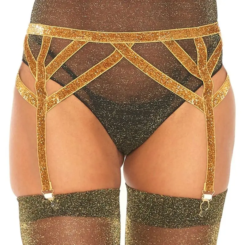 LEG AVENUE Lurex elastīgā zeķturu josta