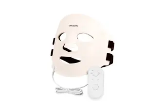 Cecotec FaceCare LÜM LED Facial Mask Beige 5W Cordless Medical-Grade Silicone Anti-Wrinkle 9 LED Colors