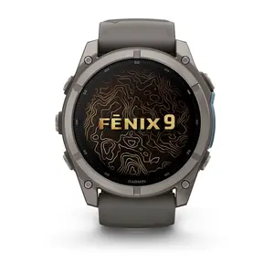 GARMIN Fenix 9 Smartwatch 51mm Titanium Case with Pebble Grey Silicone Band