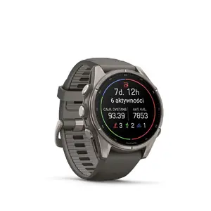 Garmin Fenix 9 Smartwatch 43mm Titanium with Pebble Grey Silicone Band GPS Multisport