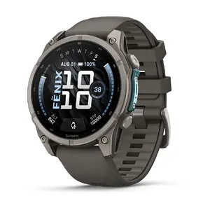 GARMIN Fenix 9 viedpulkstenis 47mm Titanium Pebble Grey Silicone Band