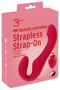 Двойной вибратор RC Strapless Strap-on 3 от You2Toys с пультoм ДУ, 9 режимов вибрации и 3 скорости, перезаряжаемый силикон