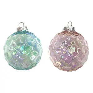DECORIS Новочный елочный шар Ирис ассорти 8 см двухцветное украшение