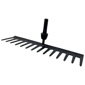 Haterra ComboLine 14-tine garden rake head made of carbon steel with polypropylene and thermoplastic rubber elements for soil cultivation and leveling