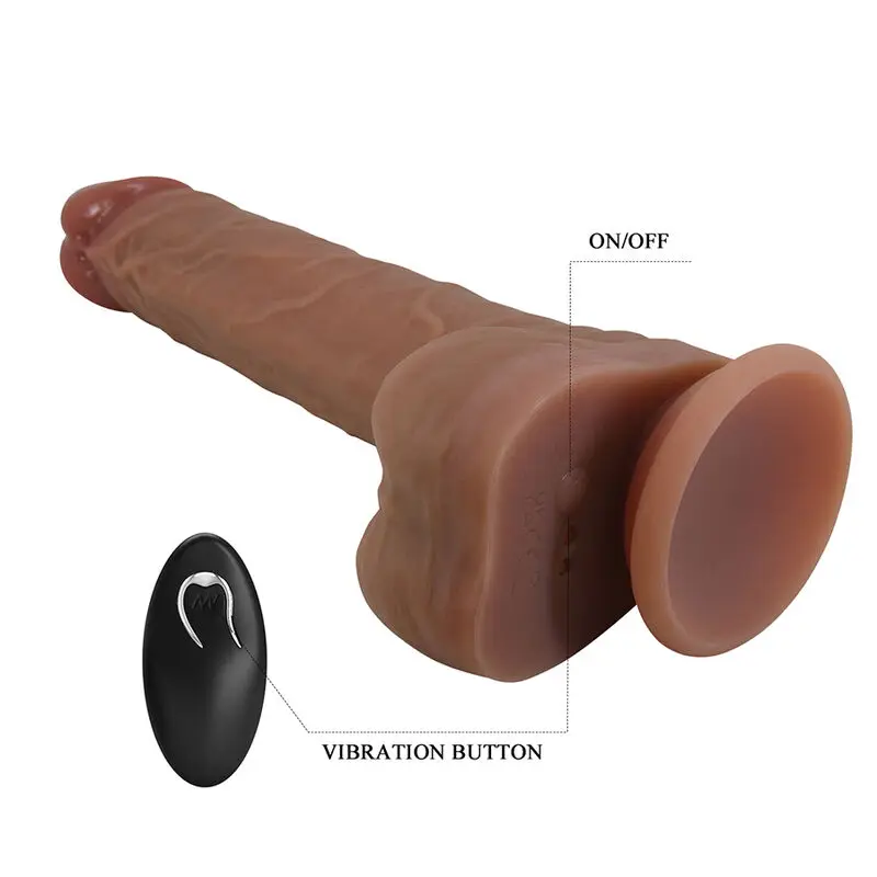 PRETTY LOVE Jonathan Realistic Thrusting Vibrator Brown Photo 3