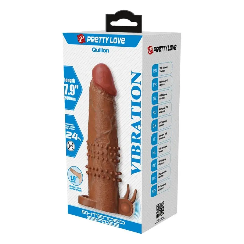 FOR HIM QUILLON Vibrating Penis Sleeve Brown 20 cm Photo 3