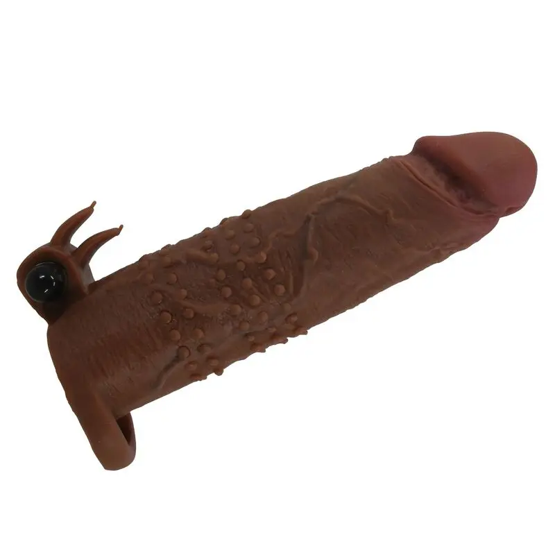 FOR HIM QUILLON Vibrating Penis Sleeve Brown 20 cm Photo 4
