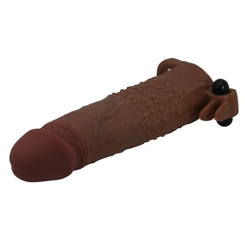 FOR HIM QUILLON Vibrating Penis Sleeve Brown 20 cm Photo 5