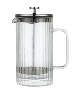Kafijas un tējas sietiņkrūze Klausberg KB 7758, 1L tilpums, borsilikāta stikls, dubultās sienas