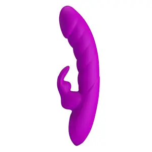 Hightech Monica Uzlādējams dubultās stimulācijas G punkta un klitora vibrators ar 10 vibrācijas režīmiem un silikona materiālu, purpursarkans