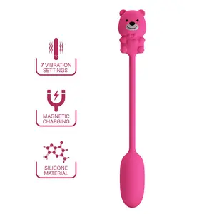 fun toys Olson Rechargeable Bullet Vibrator with Wired Controller Pink, Body-Safe Silicone, 7 Vibration Modes, Magnetic USB Rechargeable