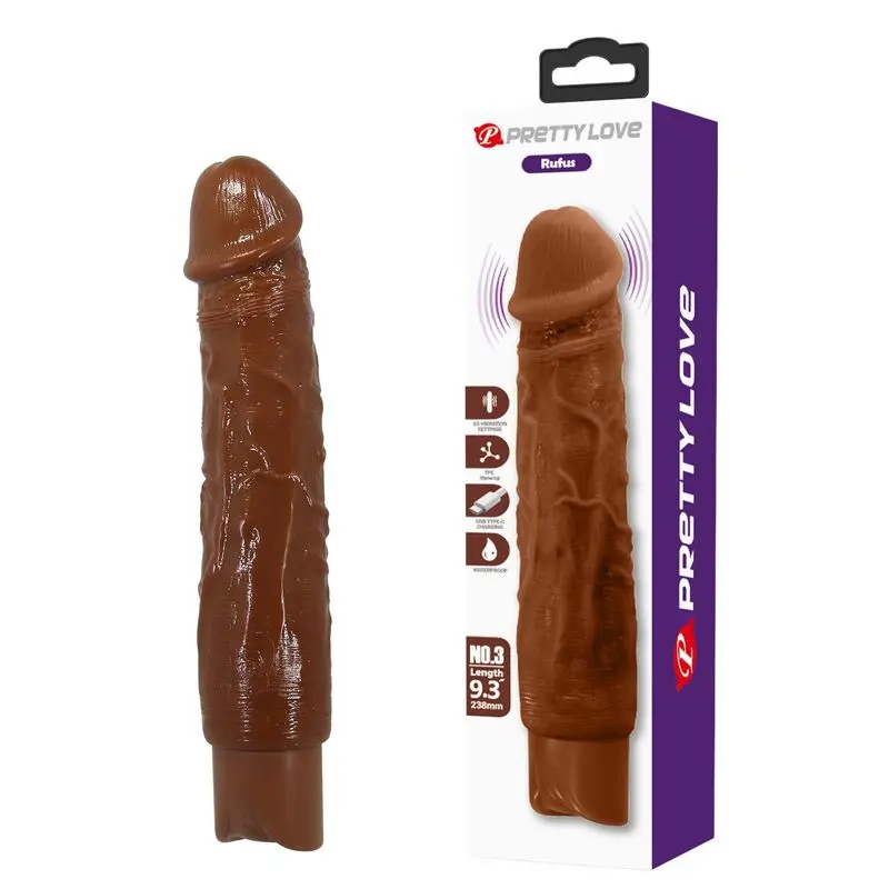 PRETTY LOVE Duke Reālistisks Vibrators Brūns Photo 12