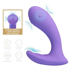 Hightech PRETTY LOVE Andromeda dubultās stimulācijas vibrators ar 7 vibrācijas režīmiem, 7 kustības režīmiem un USB uzlādējamu akumulatoru, purpursarkans