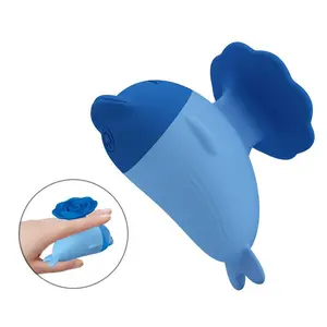 Hightech PRETTY LOVE Dolphin Mini USB uzlādējams vibrators ar 7 vibrācijas funkcijām, mīkstu silikonu, ūdensizturīgs un kluss, zils