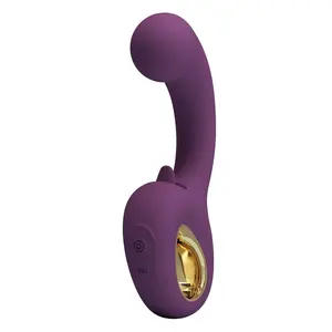 Hightech Pretty Love Brynnlee Rechargeable Dual Stimulation Vibrator with Oral Simulator, 10 Vibration Modes, 5 Licking Functions, Purple Silicone