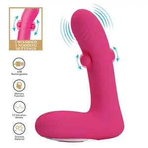 Hightech PRETTY LOVE DUDEN Silicone Vibrator with 12 Vibration Modes, 3 Rocking Modes, Memory Function and USB Rechargeable Pink