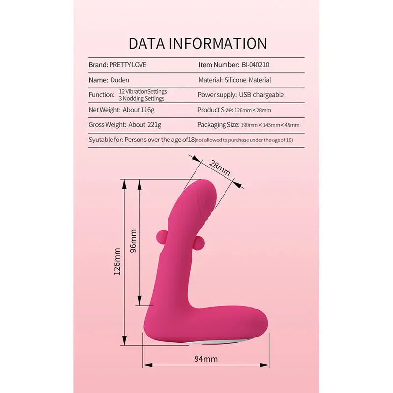 Силиконовый вибратор Hightech PRETTY LOVE DUDEN Photo 8