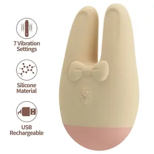 ROMANCE BUNNY ārējais stimulators ar 7 vibrācijas režīmiem un maigu silikona korpusu