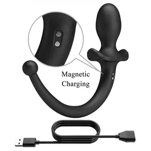 FOR HIM Anthony App-Controlled Anal and Perineum Vibrator with 12 Vibration Modes and Silicone Construction in Black