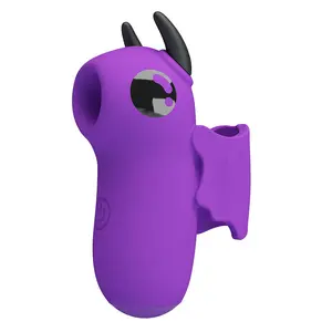 PRETTY LOVE Magic Devil Rechargeable Finger Stimulator Purple with Silicone Body 10 Tapping Functions and USB Charging