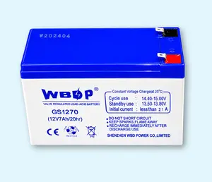 12V 7Ah akumulators :: AGM : VRLA :: 12 Volti, 7 ampērstundas (Ah) :: Klemmes tips T1 4.75mm, WBDP