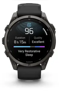 GARMIN Fenix 9 Carbon Gray viedpulkstenis ar 1.4 collu AMOLED skārienjutīgu displeju, 64 GB atmiņu, titāna korpusu un silikona siksniņu