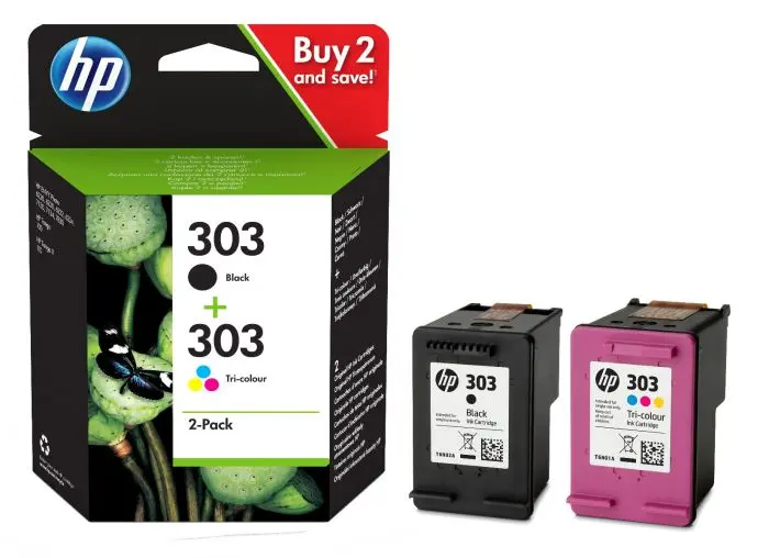 HP 303 Tintes kasetnžu komplekts melns