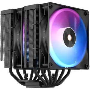 Ocypus Delta A62 ARGB Melns divu torņu procesora dzesētājs ar 120 mm PWM ventilatoru līdz 260W priekš Intel un AMD