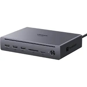 UGREEN Maxidok 10-in-1 Thunderbolt 5 Docking Station Silver with DisplayPort 2.1, 140W Power Delivery, and Gigabit Ethernet