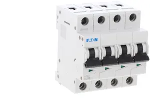 Автоматический выключатель EATON FAZ-B8/4 4-полюсный 8А кривая B 15кА AC