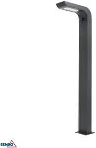 BEMKO SOLVEO Hybrid LED Garden Bollard Light 7W 600lm 3000K/4000K/6500K 80cm IP65 Dark Grey with PIR Sensor