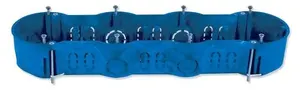 Simet 4-gang flush-mounted wall box KP64-4L 60mm for drywall blue